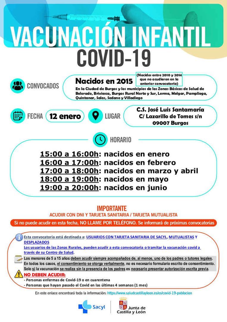 VACUNACIÓN INFANTIL - NACIDOS EN 2014 Y 2015