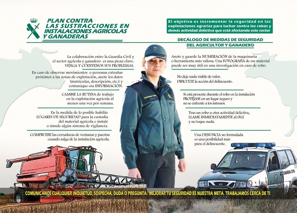 Plan contra las sustracciones en instalaciones agrícolas y ganaderas